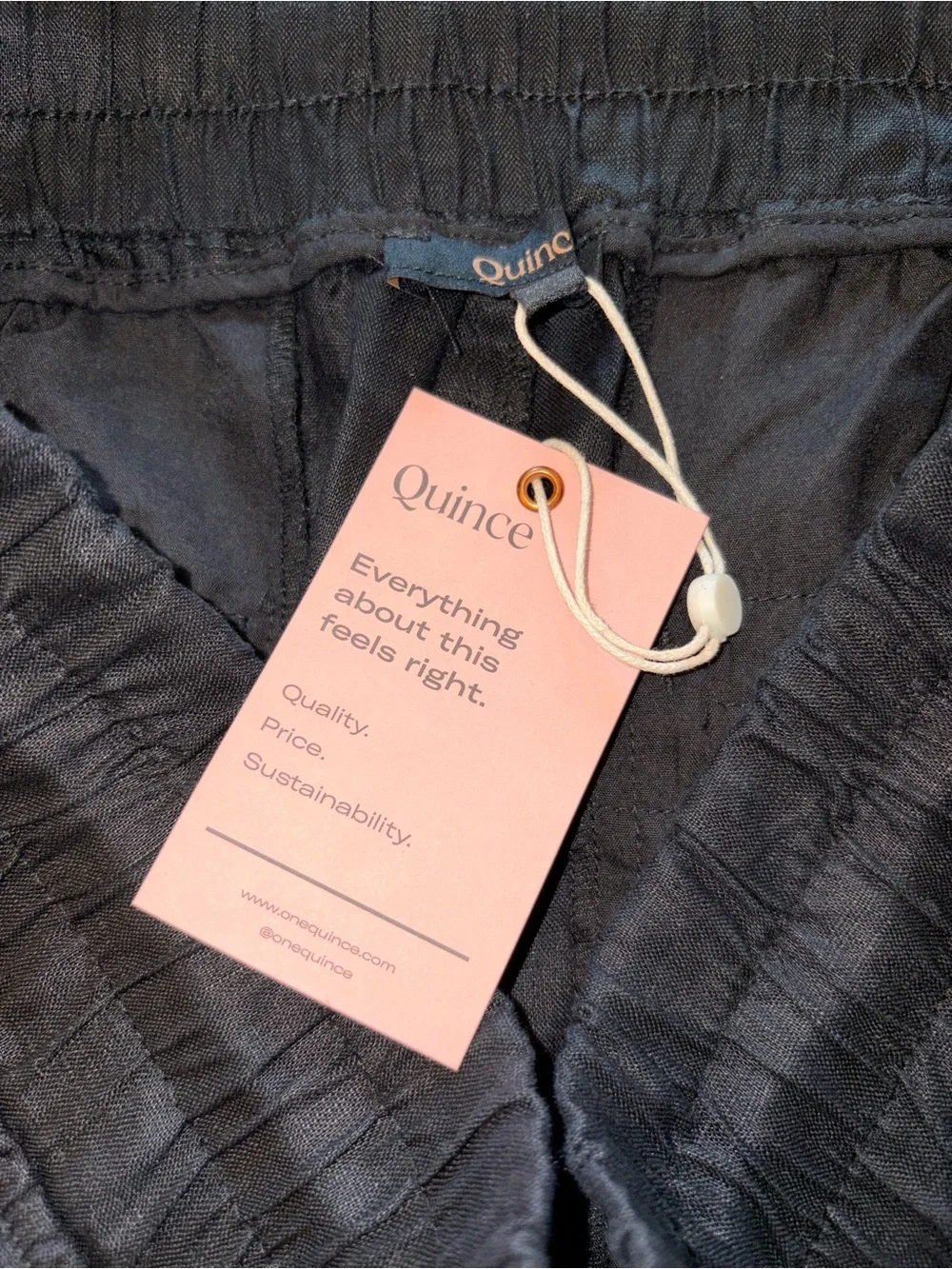 Quince Womens 100% European Linen Pants New Size L Neutral Capsule Wardrobe $98